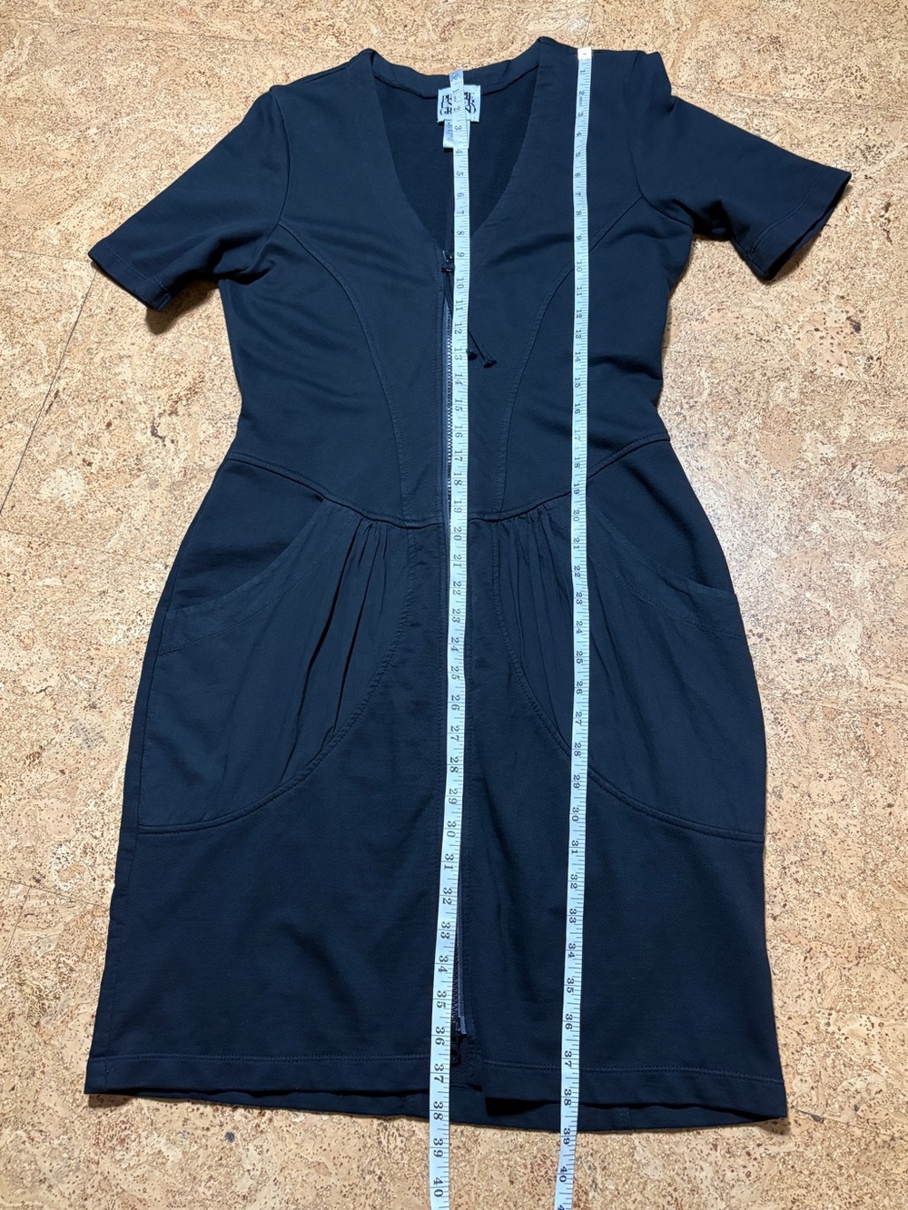 Prairie Underground Organic Cotton Zip Dress Tunic Cardigan Black Sz L - Picture 13 of 14